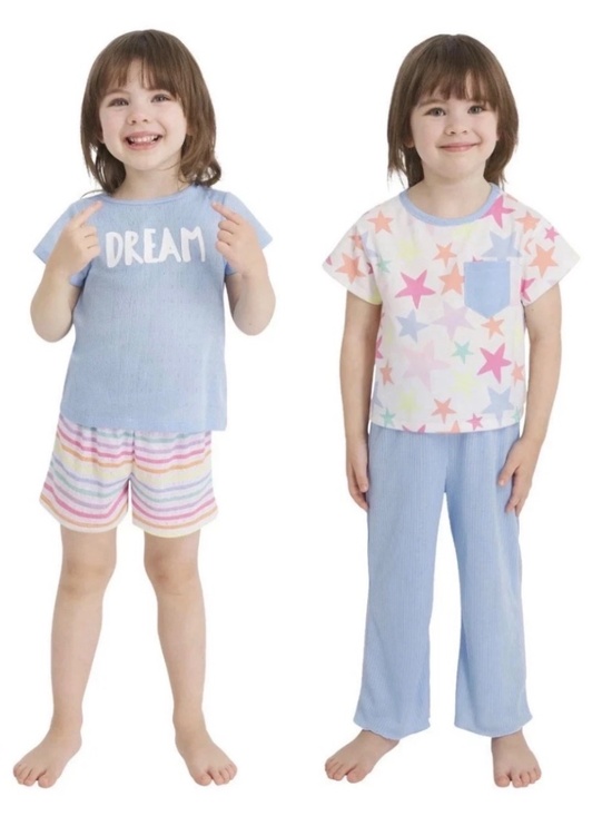 Lands' End Other - Lands' End Toddler Girls 4-Piece Pajama Sleep Set Dream Star Striped 2T NWT